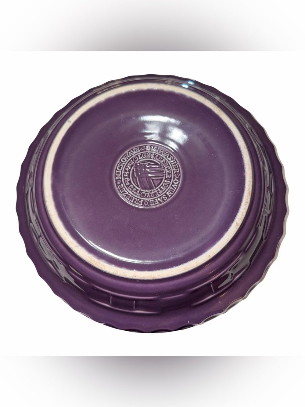 Longaberger Eggplant Pie Plate 10inch - Picture 5 of 5